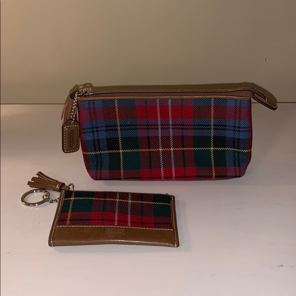 Plaid Coach Wallet Set